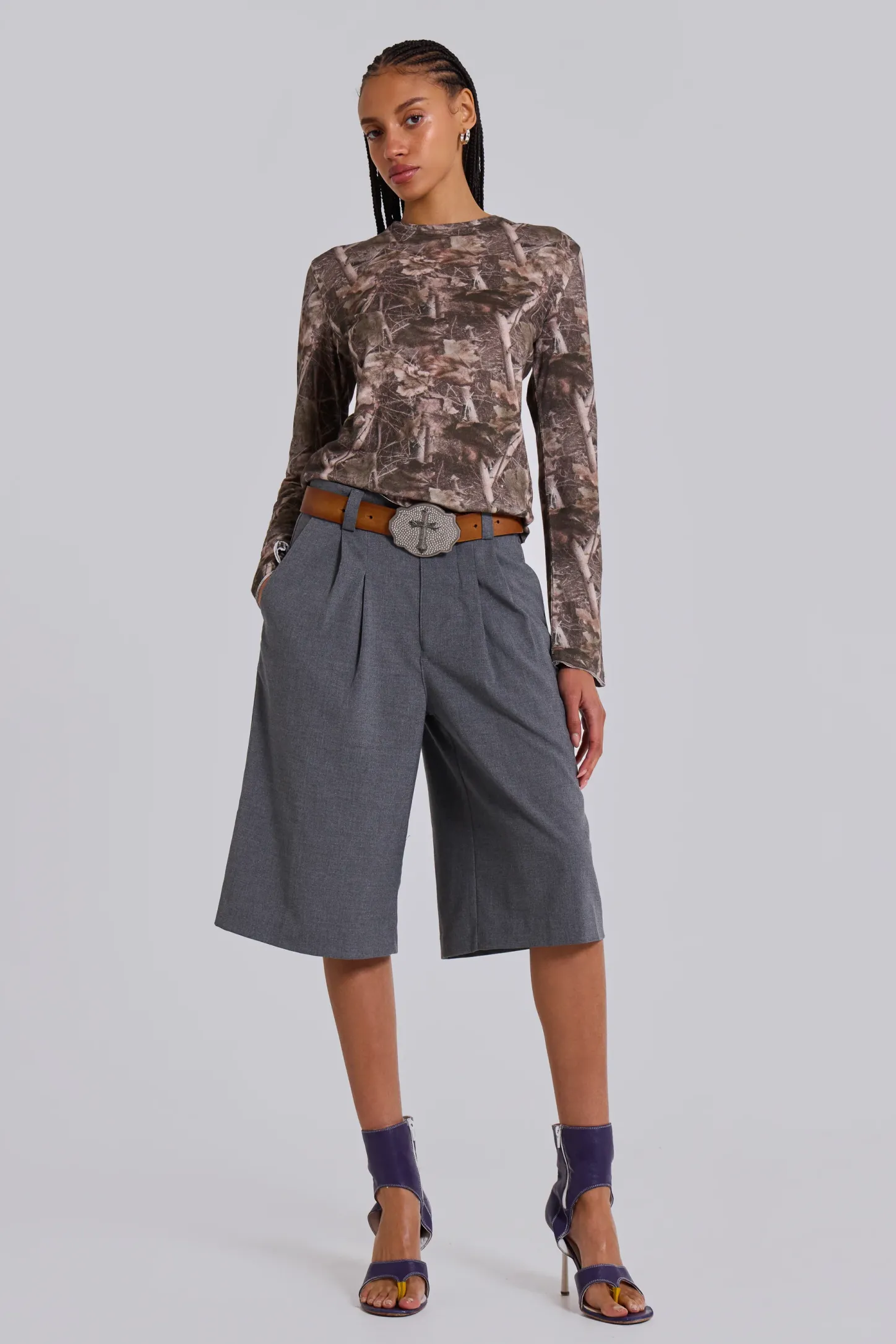 Grey Goliath Tailored Shorts-Jaded London Cheap