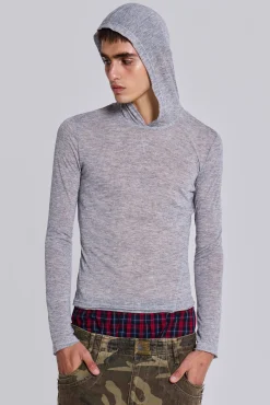 Grey Marl Mist Hoodie-Jaded London Shop