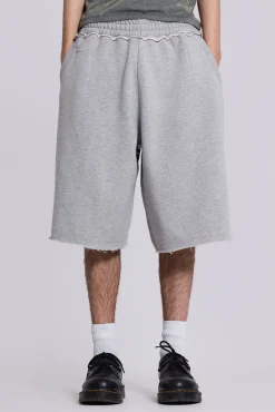 Grey Marl Monster Jogger Shorts-Jaded London Cheap