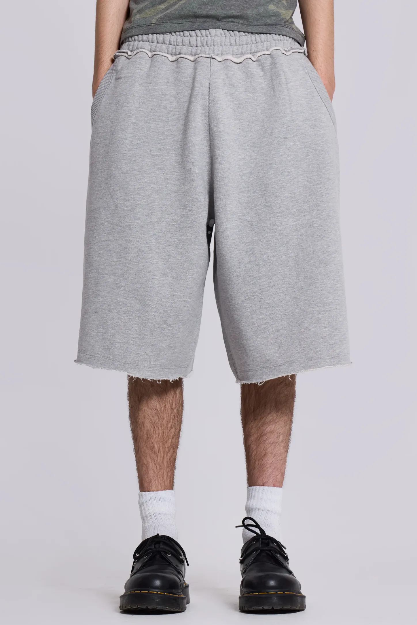 Grey Marl Monster Jogger Shorts-Jaded London Cheap