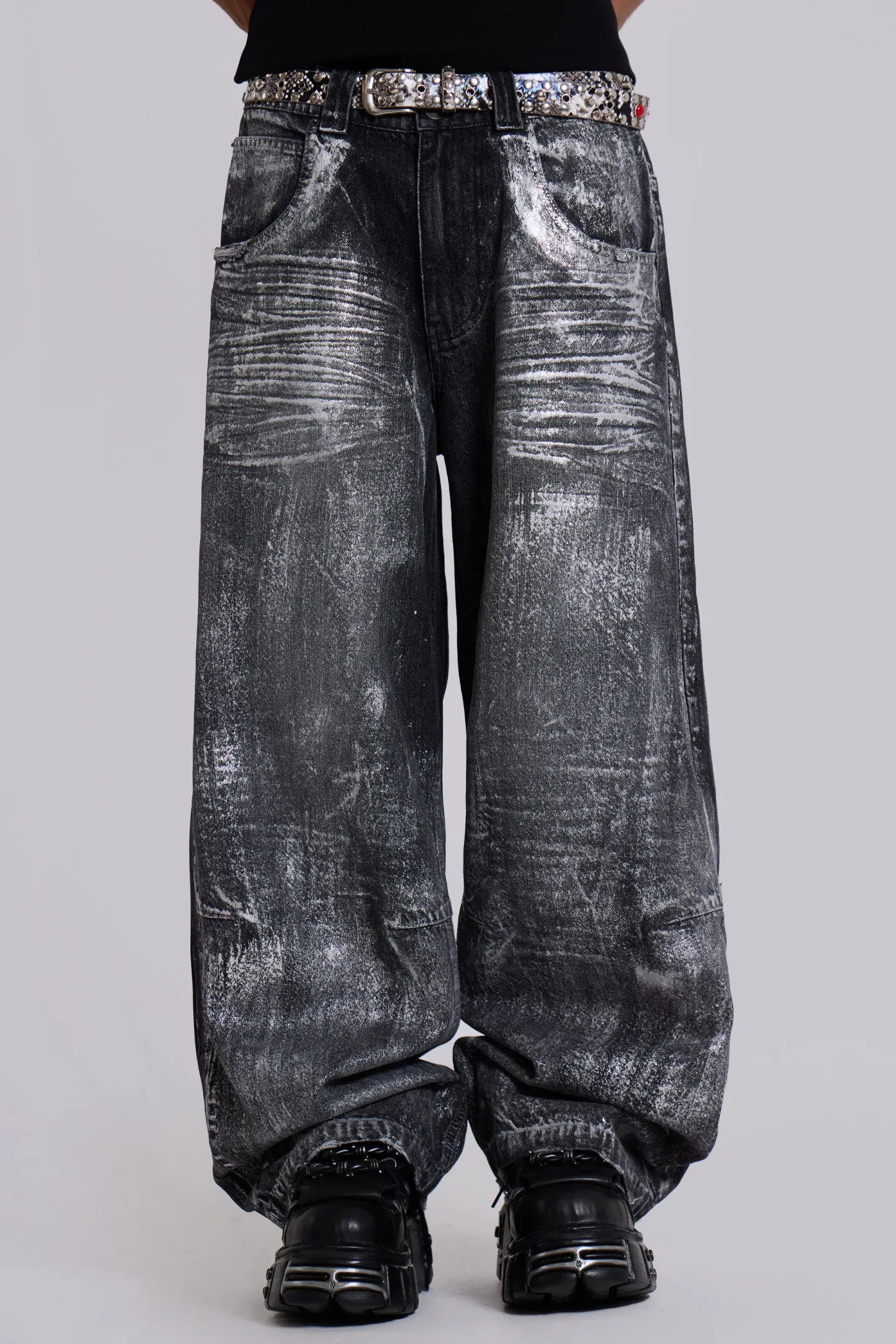 Gunmetal Colossus Jeans-Jaded London Cheap