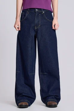 Indigo Low Rise Colossus Baggy Jeans-Jaded London Hot