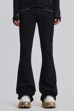 Jet Black Studded Drift Jeans-Jaded London Online
