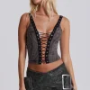 Kate Cross Plunge Top-Jaded London Discount