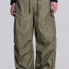 Khaki Oil Wash Parachute Pants-Jaded London New