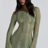 Khaki Umbra Mini Dress-Jaded London New