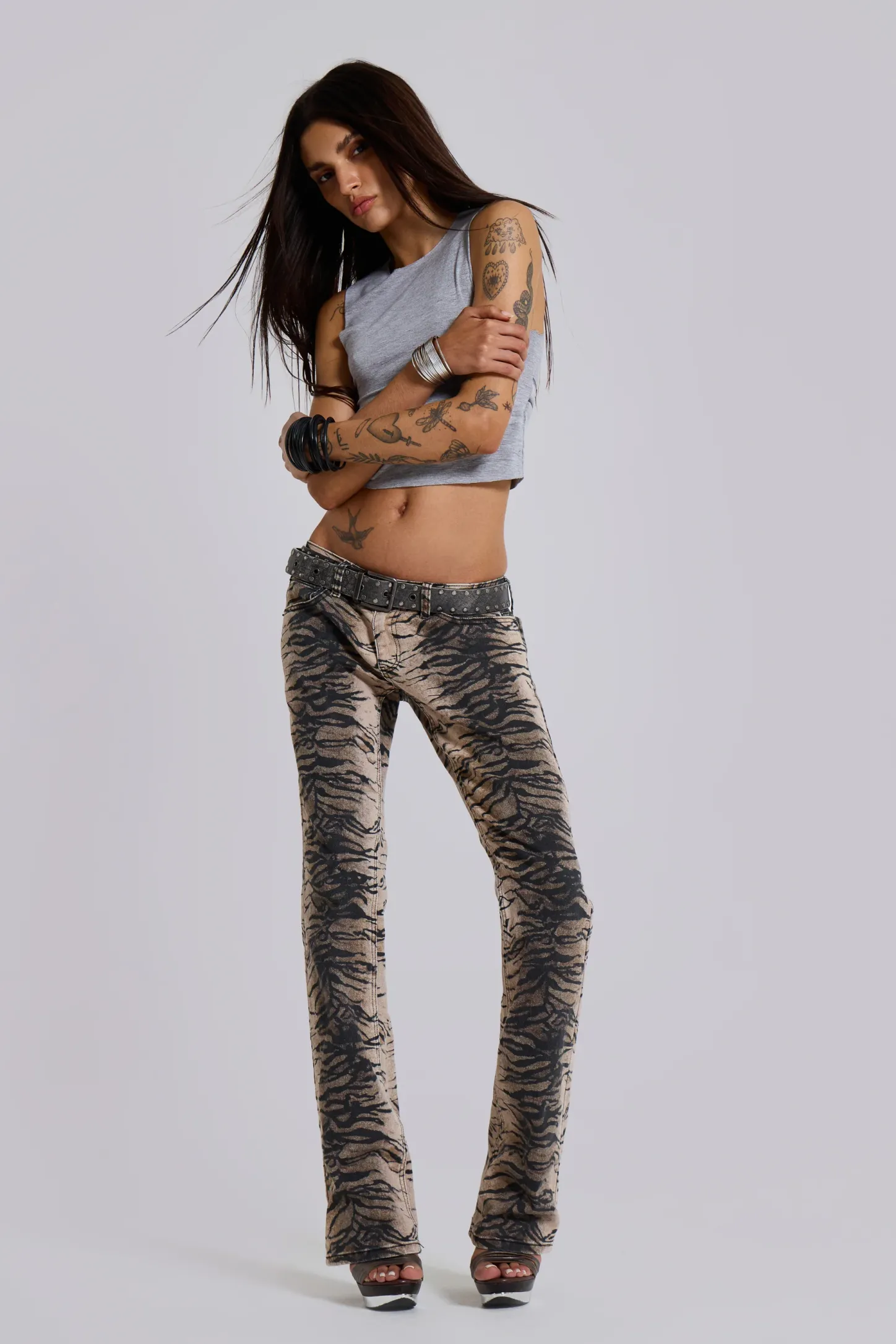 Leona Tiger Bootcut Jeans-Jaded London Clearance