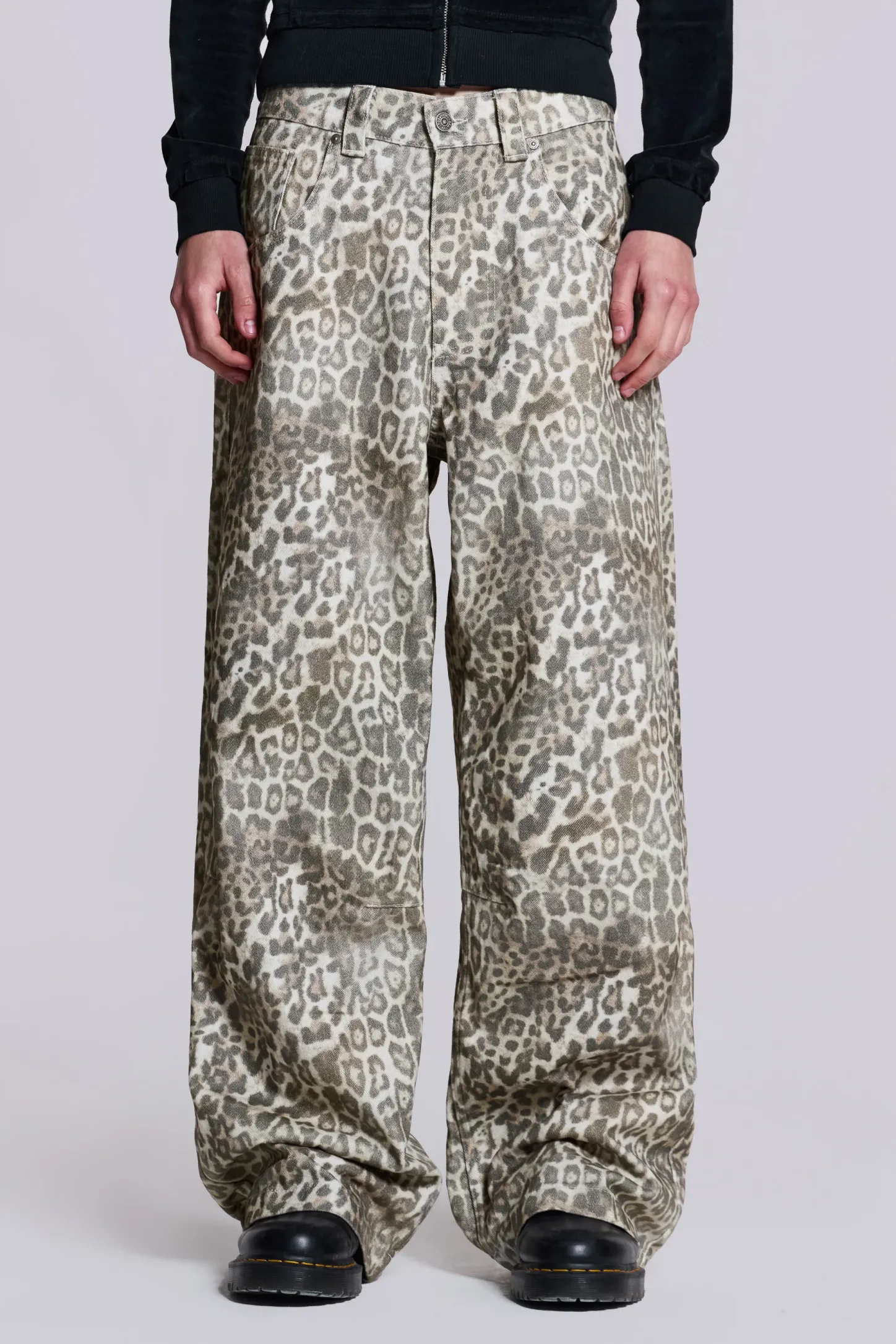 Leopard Fade Colossus Jeans-Jaded London Fashion