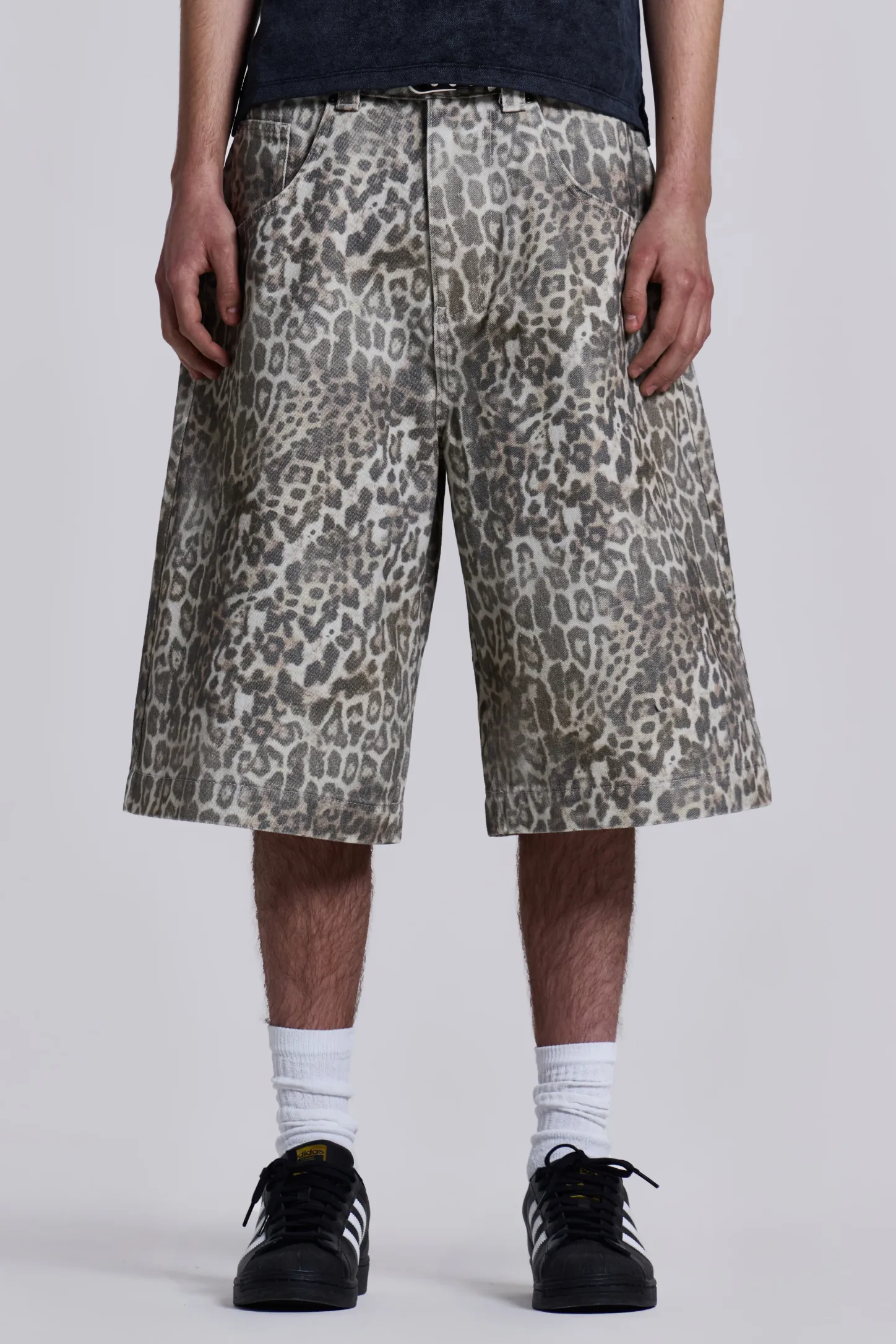 Leopard Fade Colossus Jorts-Jaded London Flash Sale