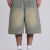 Light Wash Jumbo Jorts-Jaded London Shop