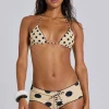 Lola Mini Short Bikini Bottoms in Polkadot Stripe-Jaded London New