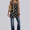 Lola Strapless Mini Dress in Polkadot Stripe-Jaded London Clearance