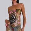 Lucid Burnout Denim Floral Micro Mini Skirt-Jaded London Best