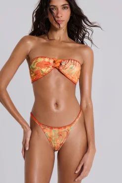 Mari Whipstitch Bikini Bottoms With Rattan Trim-Jaded London Cheap