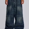 Mid Blue Crash Biker Colossus Jeans-Jaded London Online