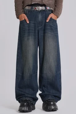 Mid Blue Slub Colossus Jeans-Jaded London Hot