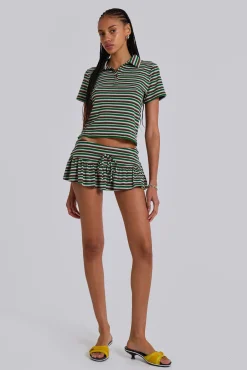 Mila Stripe Mini Skort-Jaded London New