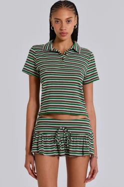 Mila Stripe Polo Shirt-Jaded London Cheap