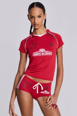 Not Your Cheerleader Football Baby Tee-Jaded London Clearance