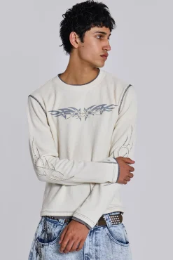 Off White Tattoo Applique Tee-Jaded London Shop