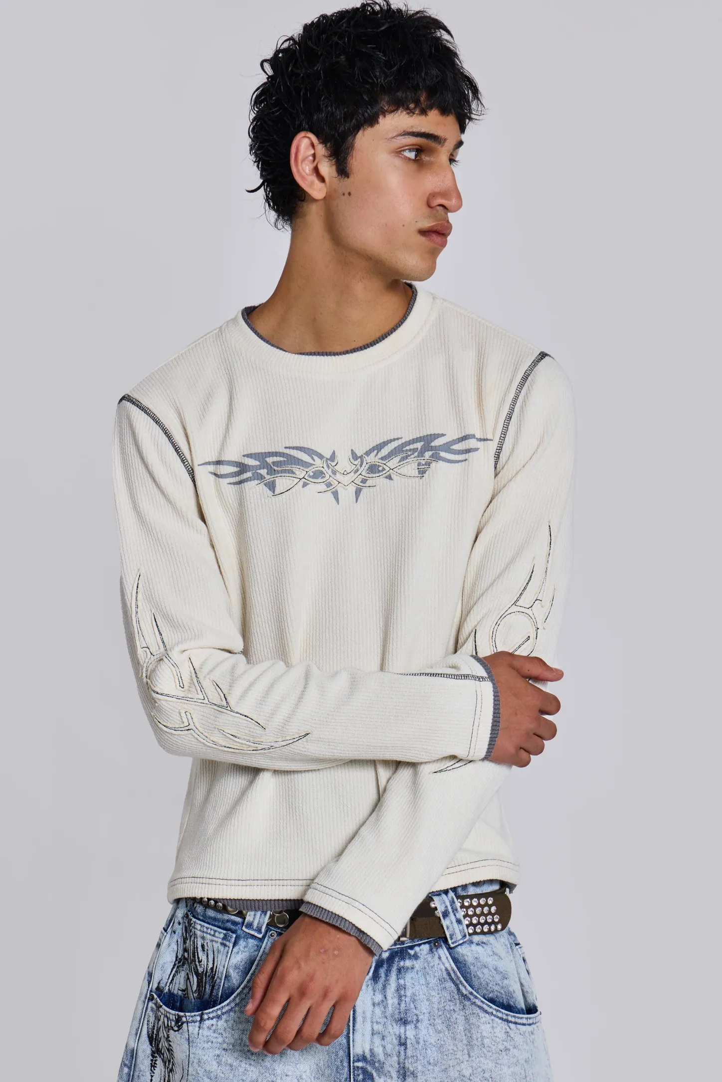 Off White Tattoo Applique Tee-Jaded London Shop