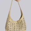 Osmium Studded Leather Bag in Cream-Jaded London Cheap