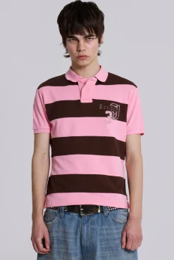 Pink Frat Polo Shirt-Jaded London Online