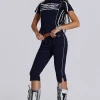 Racer Capri Trousers in Navy-Jaded London Outlet