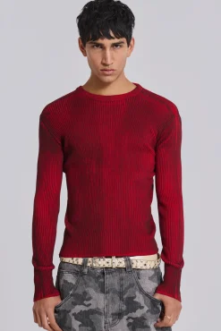 Red Scrape Knit-Jaded London Store
