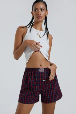 Red Tartan Boxer Short-Jaded London Hot