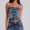 Rock Revival Denim Corset Top-Jaded London Fashion