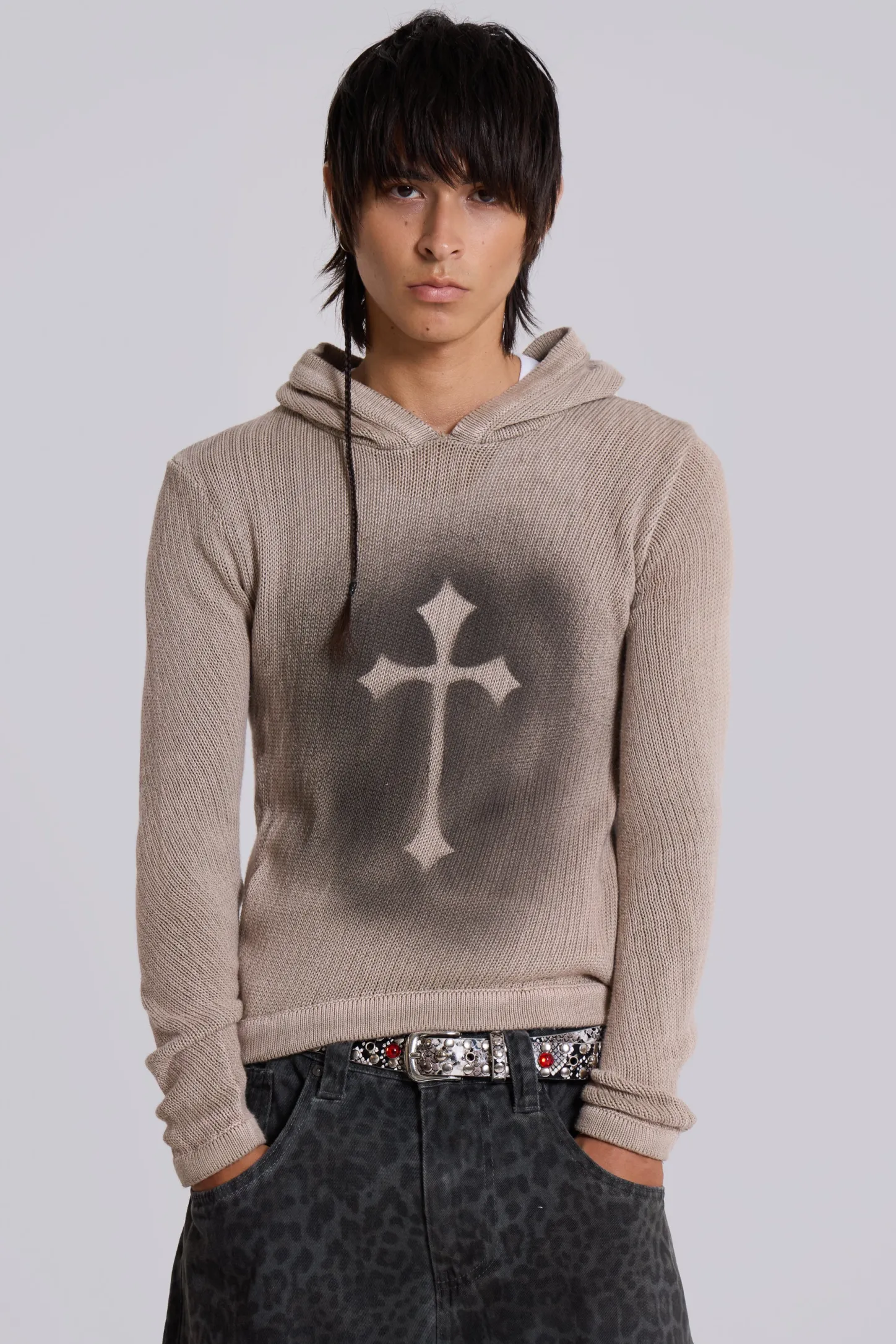 Sainted Knit Hoodie-Jaded London Shop