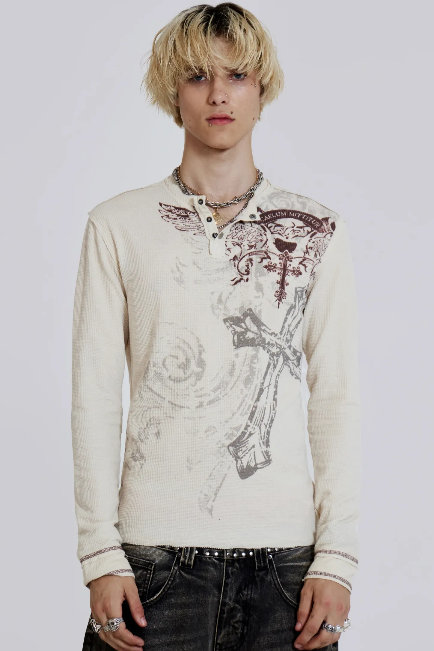 Sanctified Waffle Henley-Jaded London Cheap