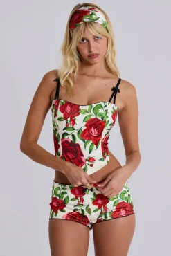 Scarlet Satin Corset Top-Jaded London Online