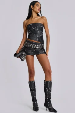 Shadow Studded Corset Top-Jaded London Outlet