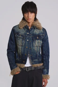 Shaggy Denim Jacket-Jaded London Fashion
