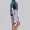 Silver Alyx Longline Football Shorts-Jaded London Sale
