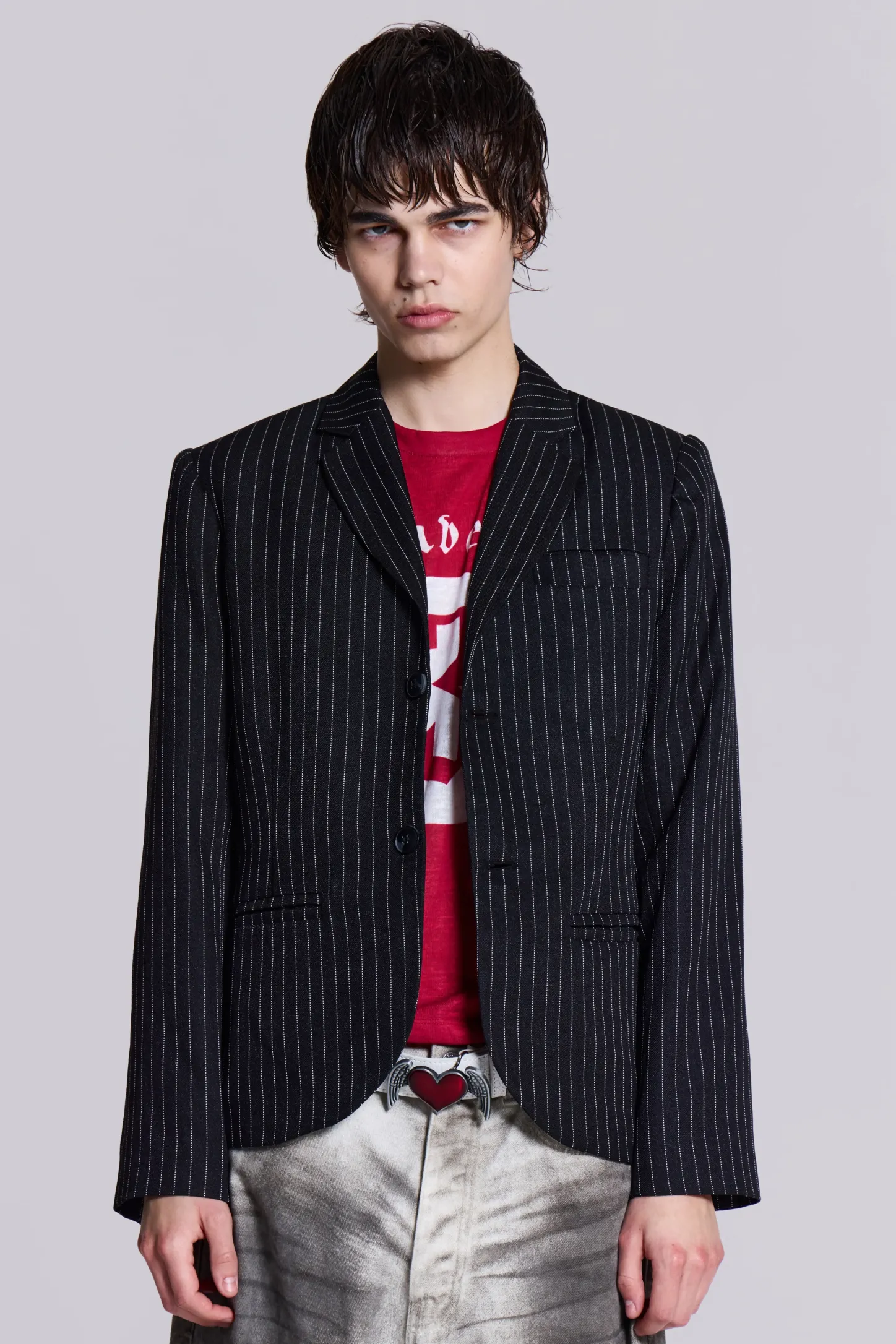 Slim Fit Pinstripe Blazer-Jaded London New