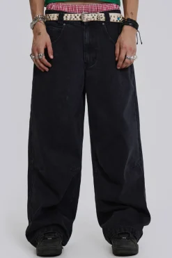 Solid Black Low Rise Colossus Jeans-Jaded London New