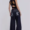 Sonic Embroidered Baggy Jeans In Indigo-Jaded London Clearance