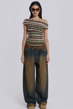 Sonic Jeans in Dirty Wash-Jaded London Sale