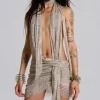 Spyro Snakeskin Plunge Mini Dress-Jaded London Outlet