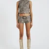 Steel Lace Up Side PU Hot Pants-Jaded London Hot
