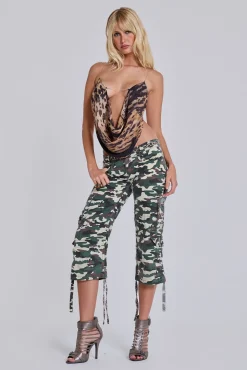 Stella Camo Leopard Cargo Capri Trousers-Jaded London Flash Sale