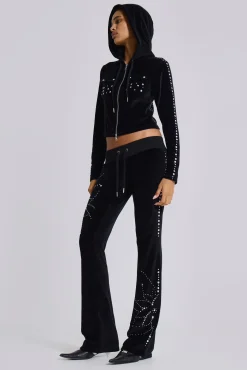Superset Studded Velour Bootcut Trousers-Jaded London Online