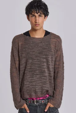 Taupe Stray Knit-Jaded London Cheap