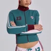 Teal Green No.13 Football Track Top-Jaded London Cheap
