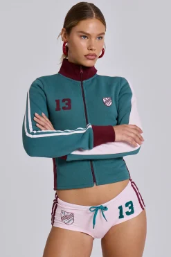 Teal Green No.13 Football Track Top-Jaded London Cheap