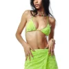 Towelling Wrap Mini Skirt In Lime-Jaded London Best