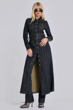 Trinity Fitted Denim Coat-Jaded London Clearance